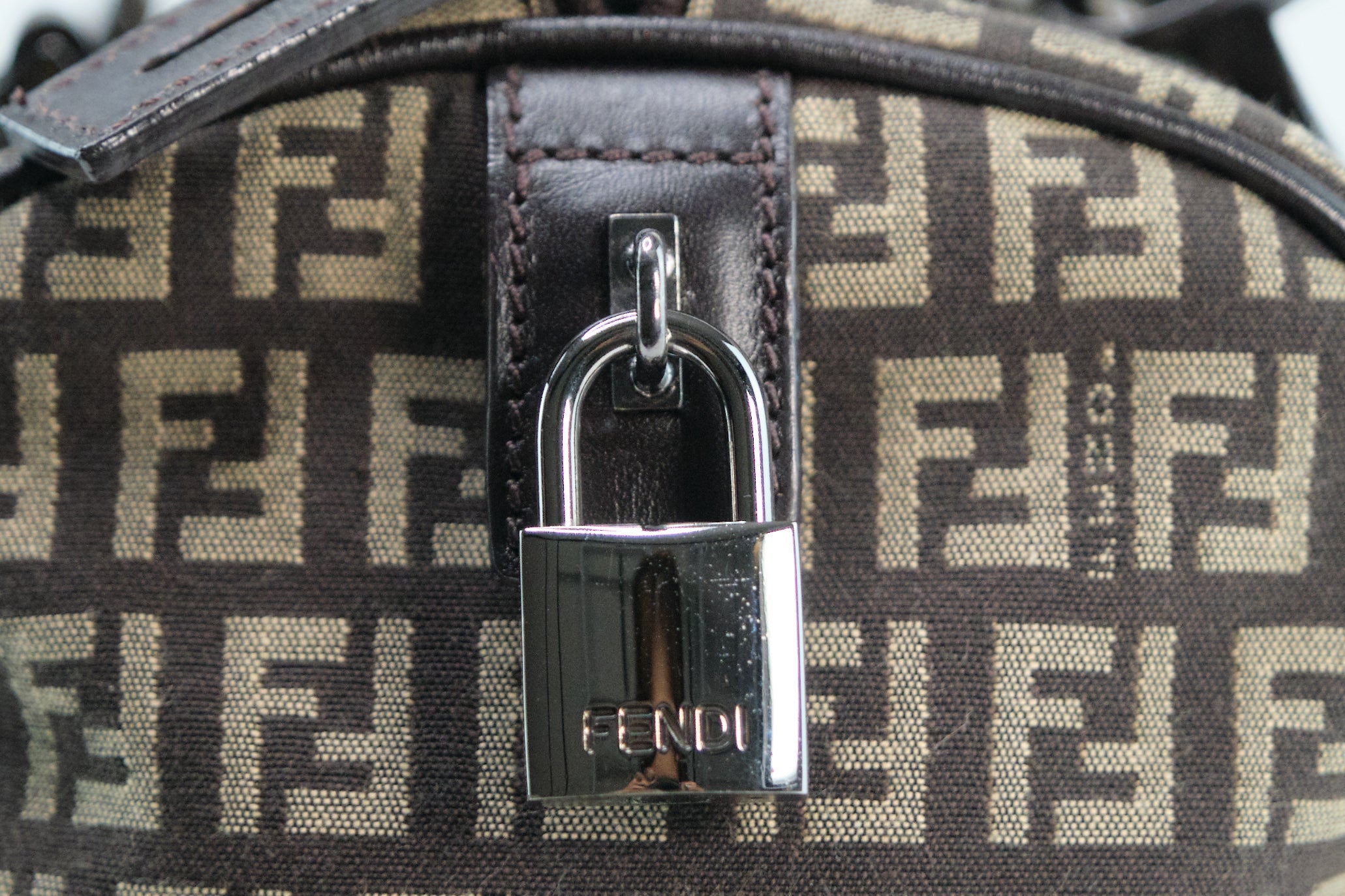 Fendi Zucchino Canvas Boston Bag - '10s