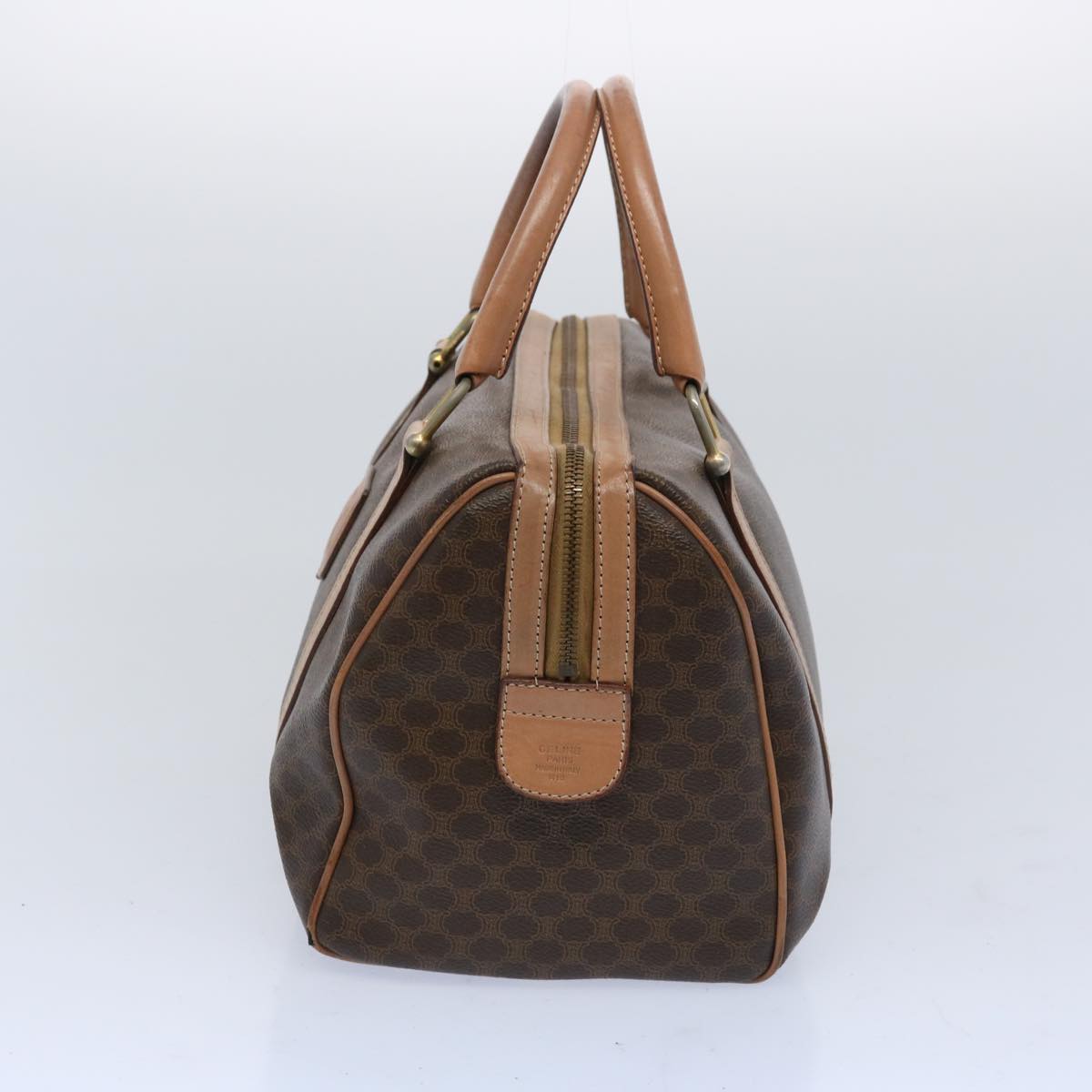 CELINE Macadam Canvas Boston Bag PVC Brown  65586