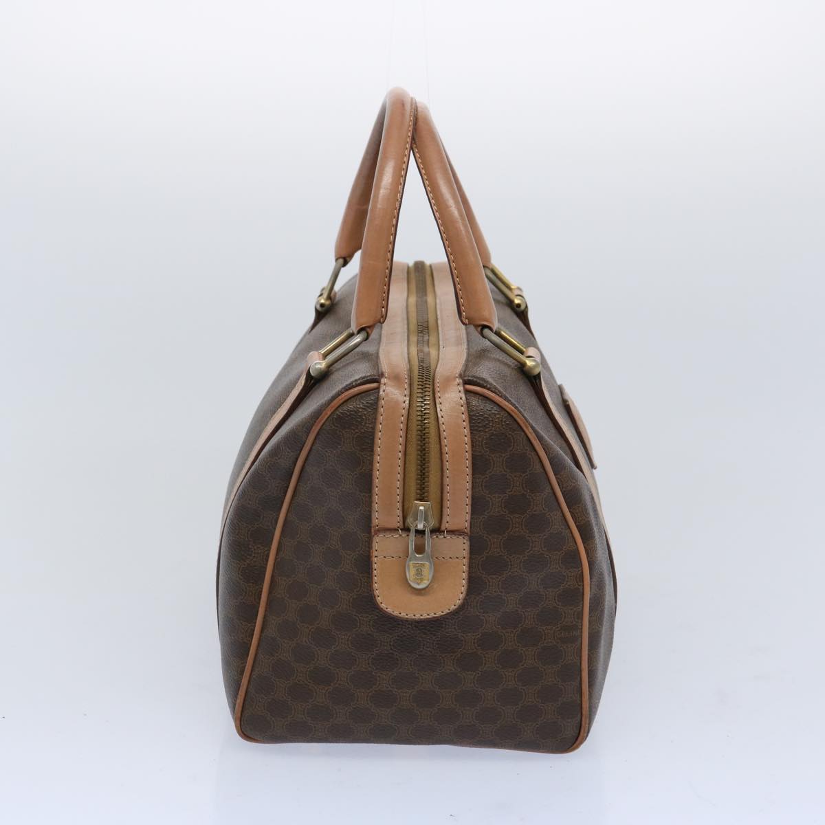 CELINE Macadam Canvas Boston Bag PVC Brown  65586