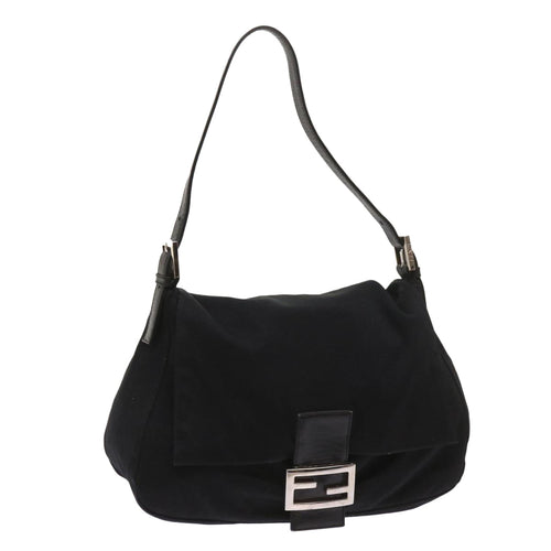 FENDI Mamma Baguette Shoulder Bag Nylon Black65587