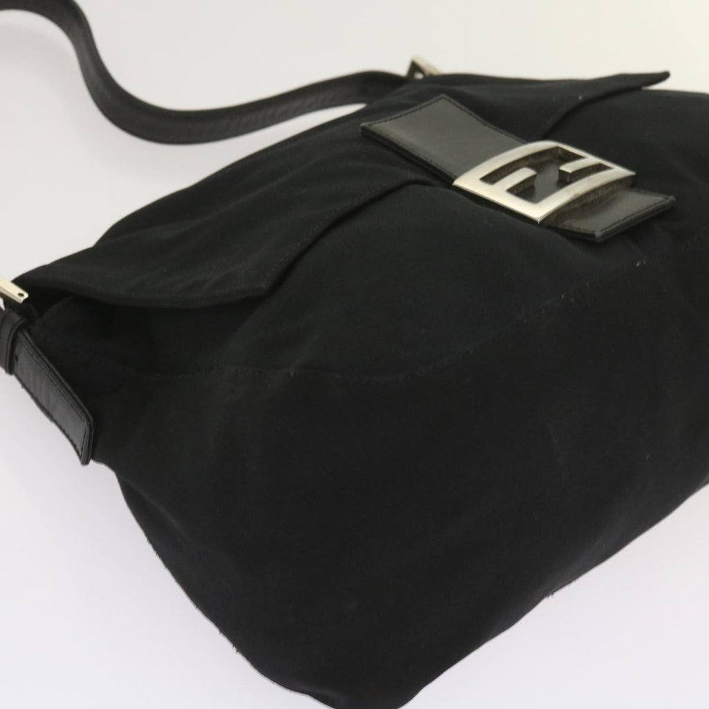 FENDI Mamma Baguette Shoulder Bag Nylon Black65587