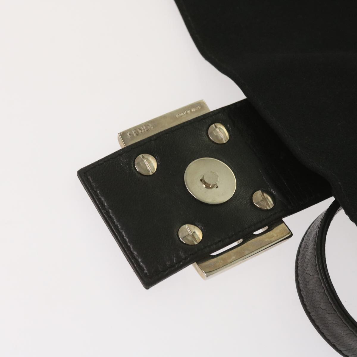 FENDI Mamma Baguette Shoulder Bag Nylon Black65587