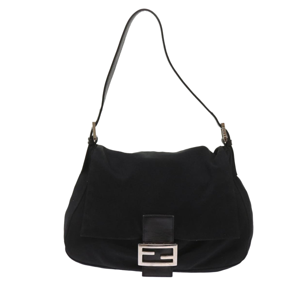 FENDI Mamma Baguette Shoulder Bag Nylon Black65587