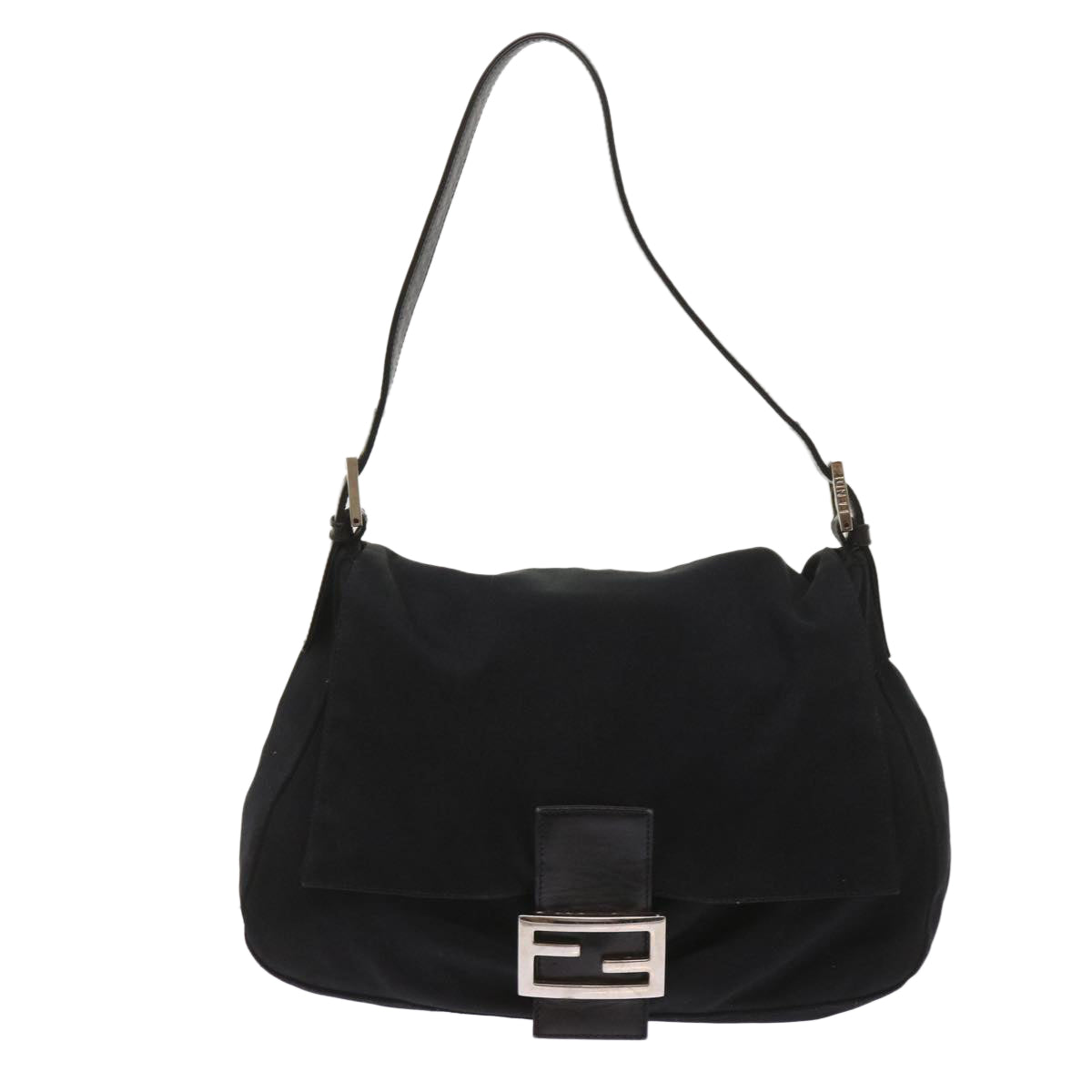 FENDI Mamma Baguette Shoulder Bag Nylon Black65587