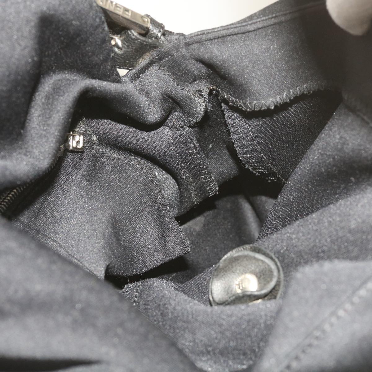 FENDI Mamma Baguette Shoulder Bag Nylon Black65587