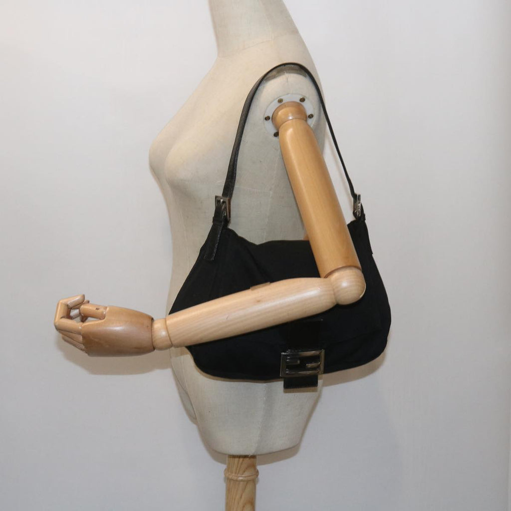 FENDI Mamma Baguette Shoulder Bag Nylon Black65587