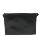 CELINE Clutch Bag Leather 2way White Black Auth 65641