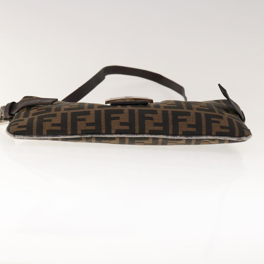 FENDI Zucca Canvas Mamma Baguette Shoulder Bag Brown Black65651