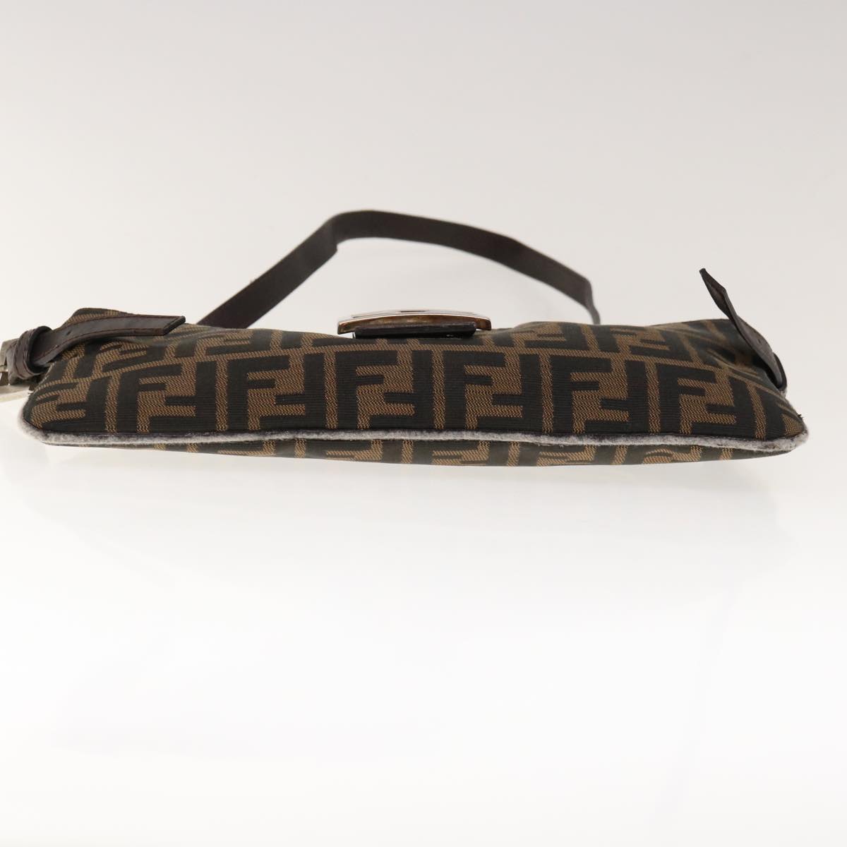 FENDI Zucca Canvas Mamma Baguette Shoulder Bag Brown Black65651