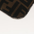 FENDI Zucca Canvas Mamma Baguette Shoulder Bag Brown Black65651