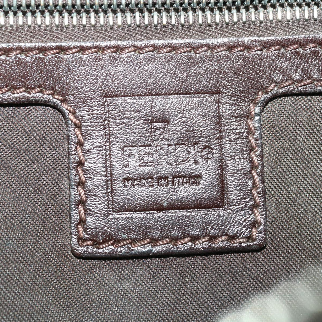 FENDI Zucca Canvas Mamma Baguette Shoulder Bag Brown Black65651