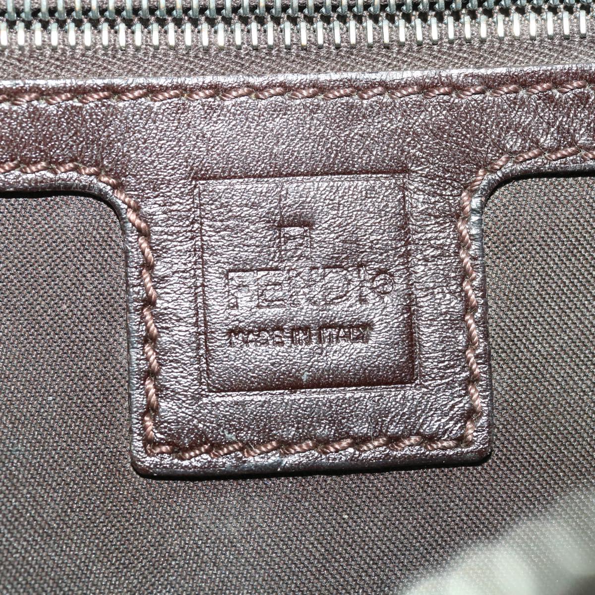 FENDI Zucca Canvas Mamma Baguette Shoulder Bag Brown Black65651