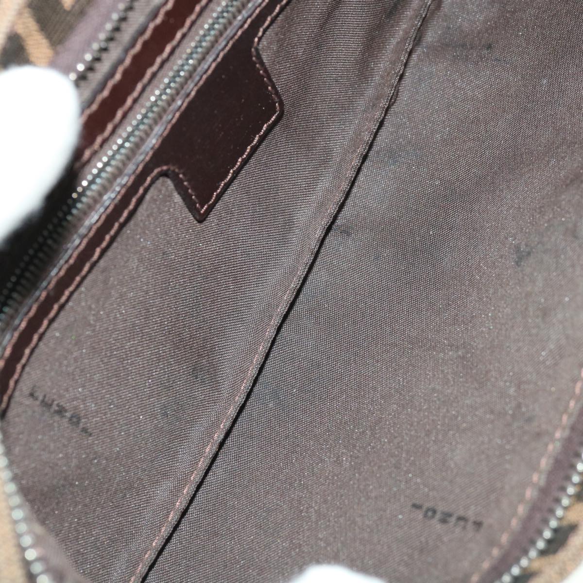 FENDI Zucca Canvas Mamma Baguette Shoulder Bag Brown Black65651