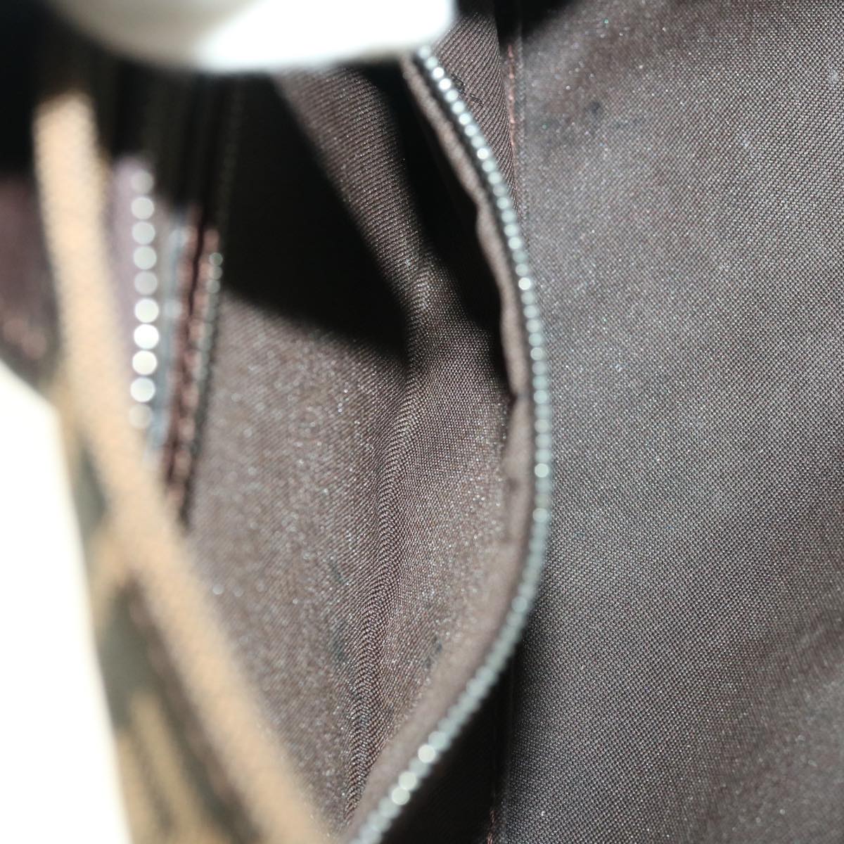 FENDI Zucca Canvas Mamma Baguette Shoulder Bag Brown Black65651