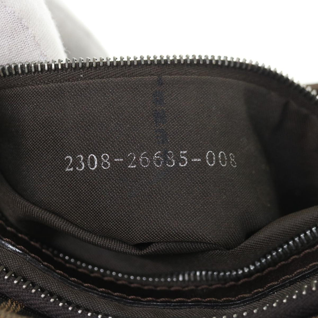 FENDI Zucca Canvas Mamma Baguette Shoulder Bag Brown Black65651