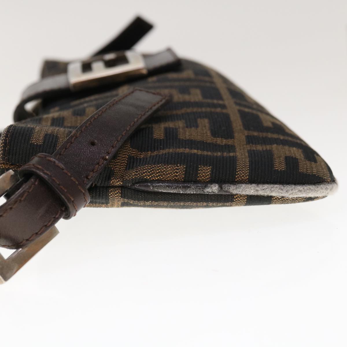 FENDI Zucca Canvas Mamma Baguette Shoulder Bag Brown Black65651