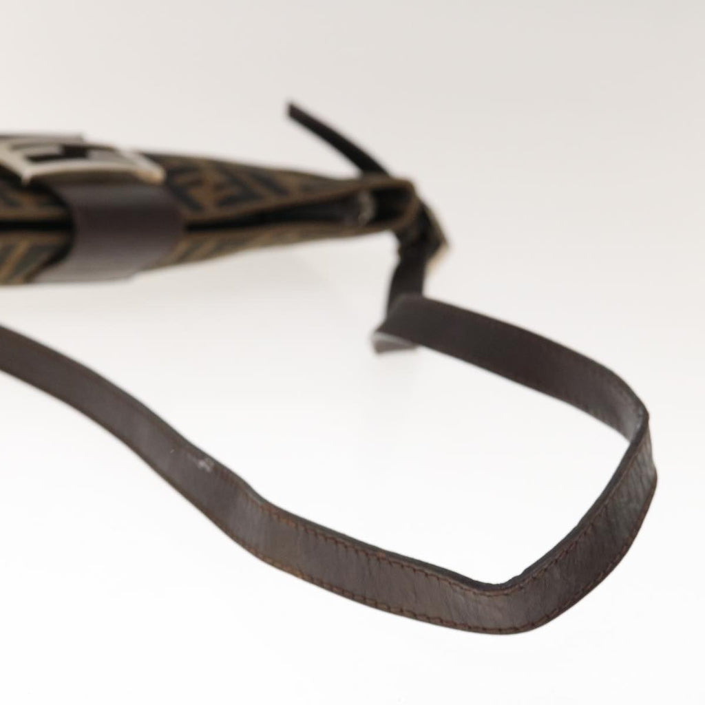 FENDI Zucca Canvas Mamma Baguette Shoulder Bag Brown Black65651