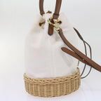 PRADA Hand Bag Wicker 2way White  65659A