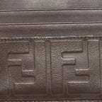 Fendi Brown Zucca Leather Card Holder..