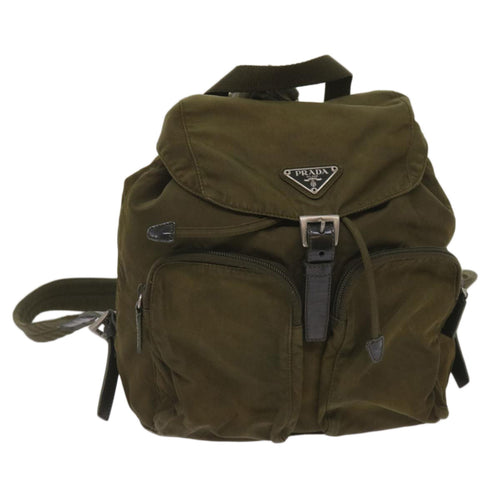 PRADA Backpack Nylon Khaki  65700