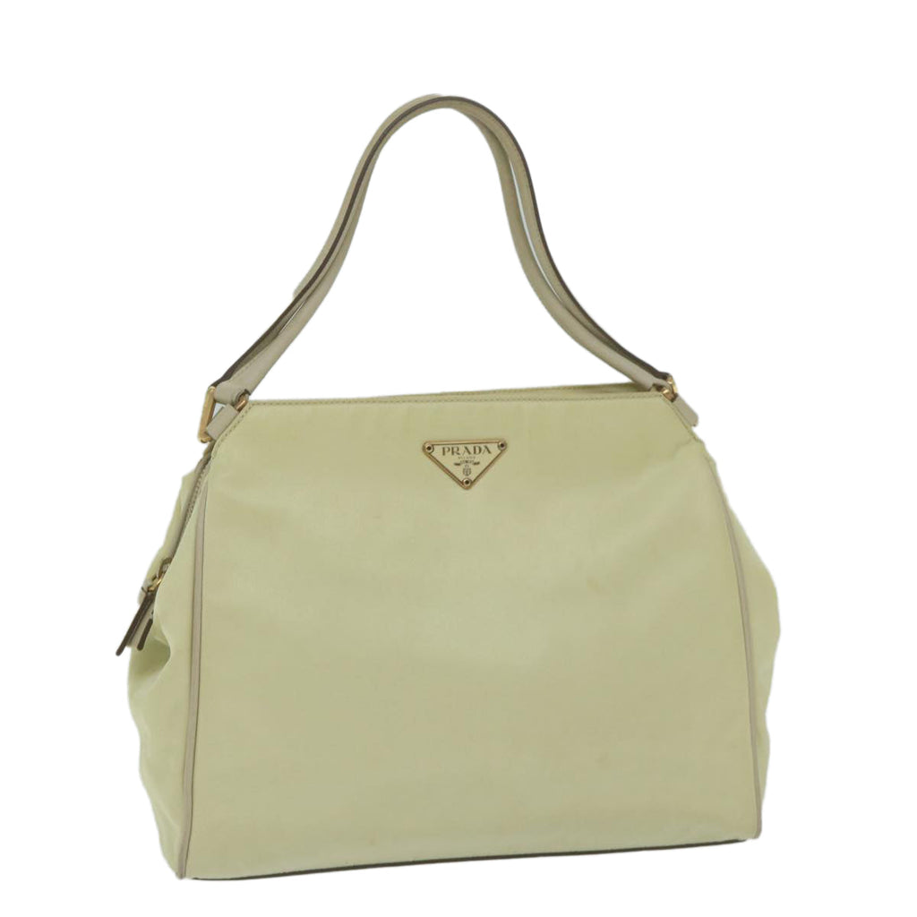 PRADA Hand Bag Nylon Cream  65701