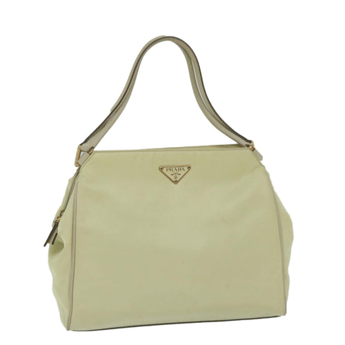 PRADA Hand Bag Nylon Cream  65701