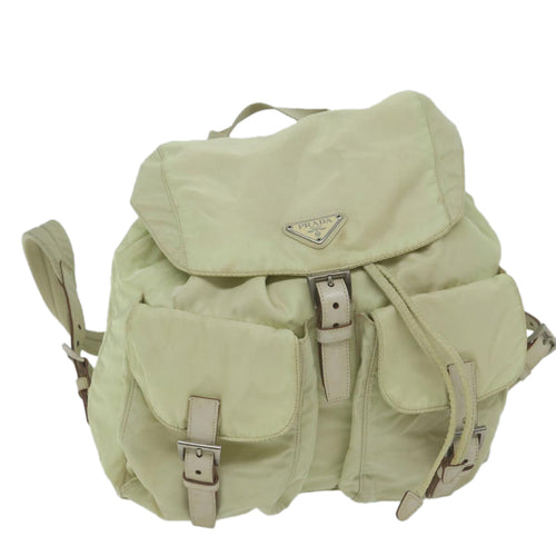 PRADA Backpack Nylon Cream  65702