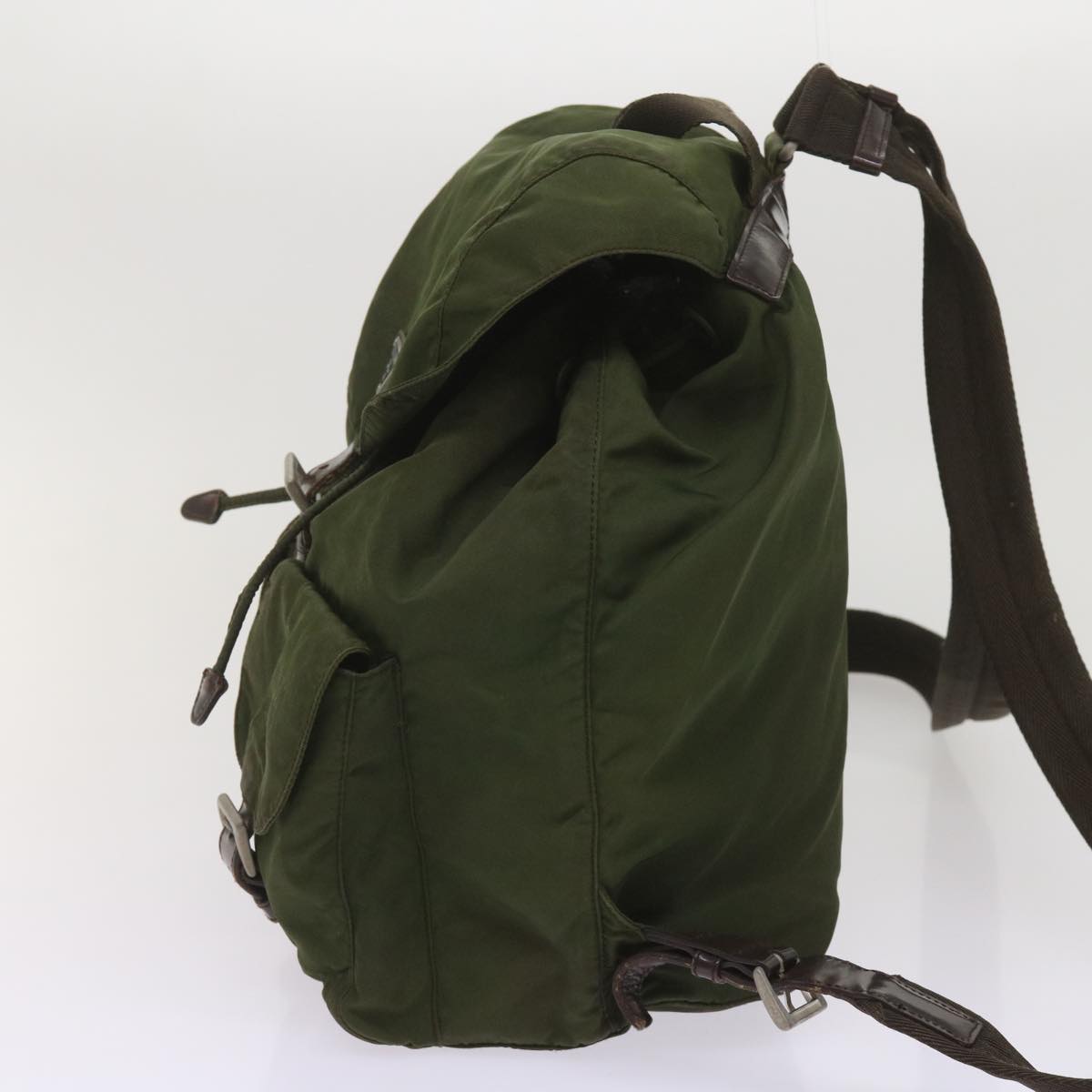 PRADA Backpack Nylon Khaki 65703