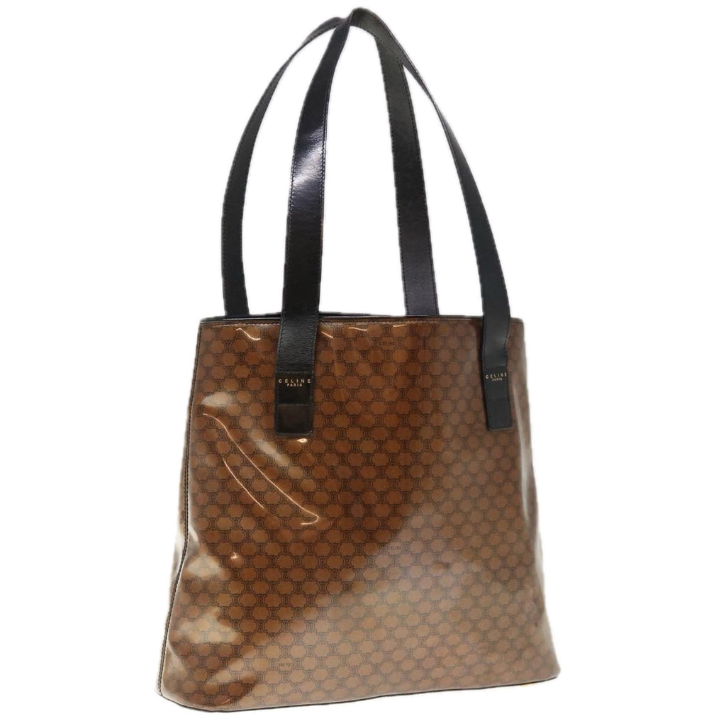 CELINE Macadam Canvas Tote Bag Brown  65721