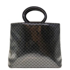 CELINE Macadam Canvas Hand Bag Black  65722