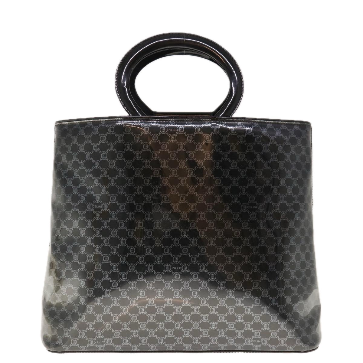 CELINE Macadam Canvas Hand Bag Black  65722