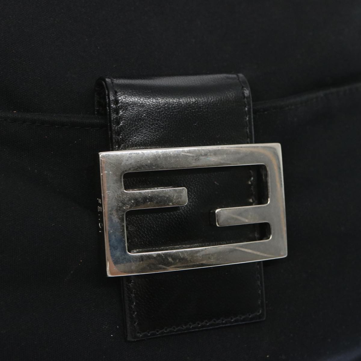 FENDI Mamma Baguette Shoulder Bag Nylon Black65743