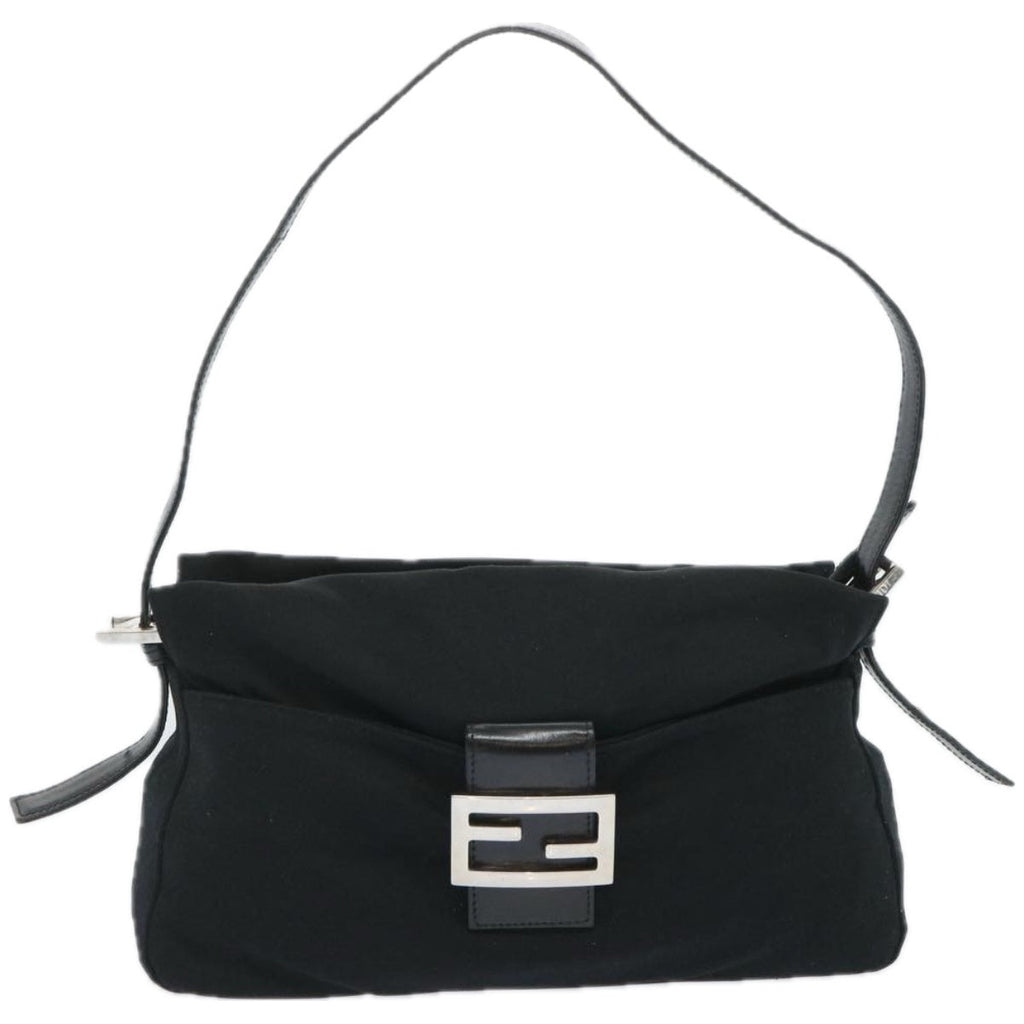 FENDI Mamma Baguette Shoulder Bag Nylon Black65743