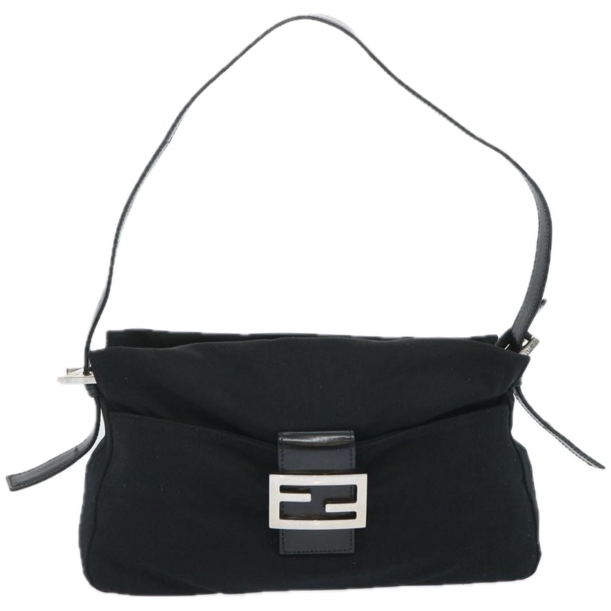 FENDI Mamma Baguette Shoulder Bag Nylon Black65743
