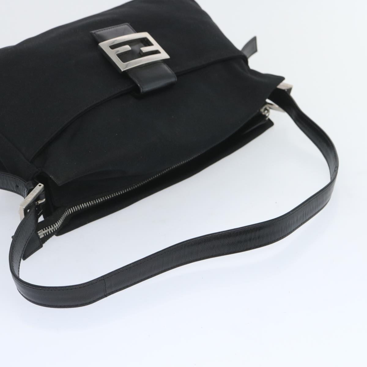 FENDI Mamma Baguette Shoulder Bag Nylon Black65743