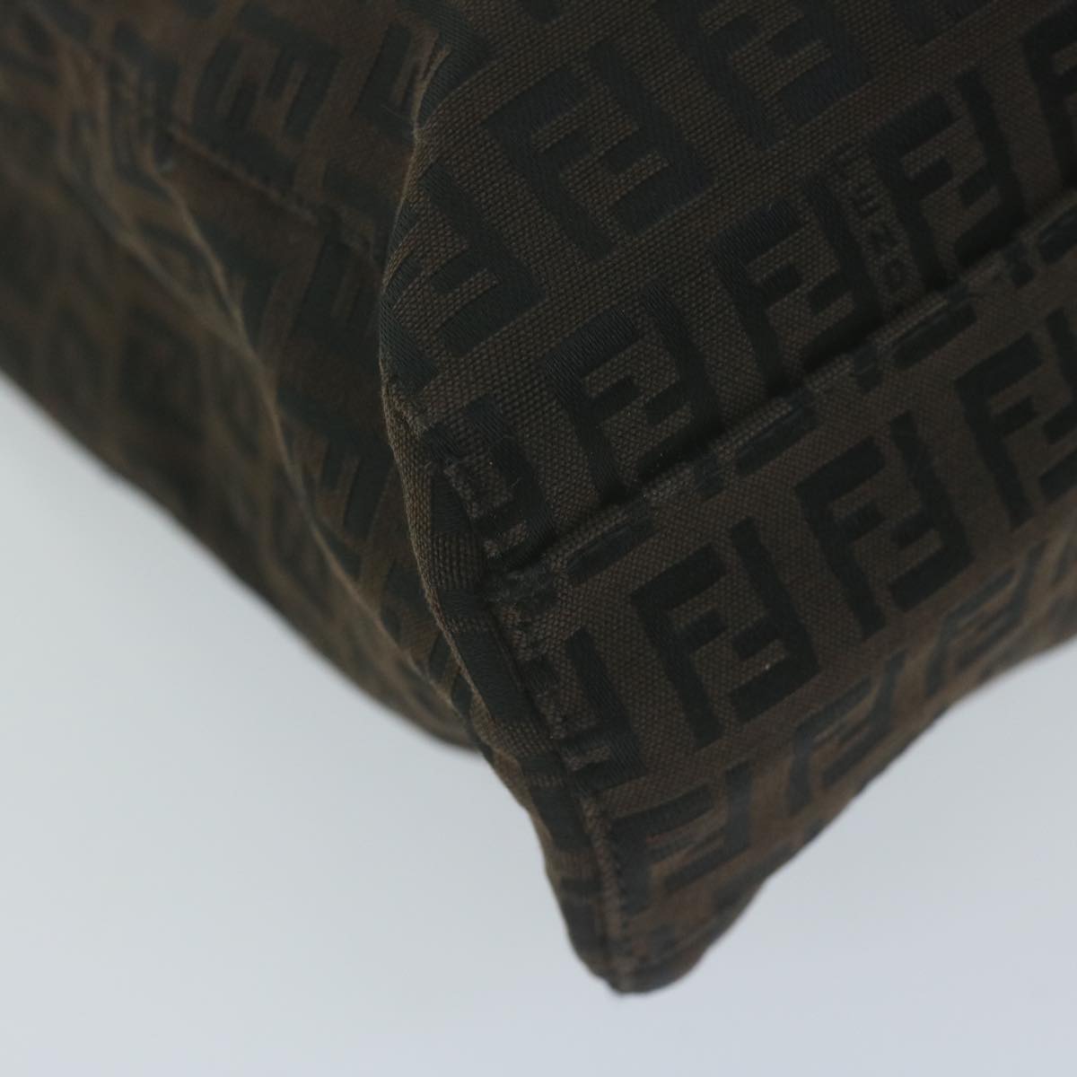 FENDI Zucchino Canvas Hand Bag Brown65750