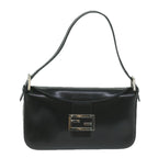 FENDI Mamma Baguette Shoulder Bag Leather Black65756