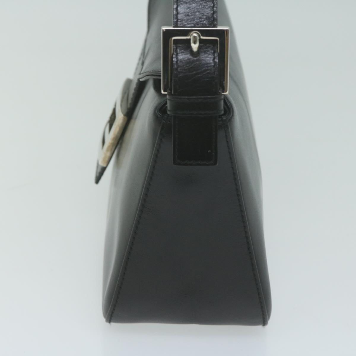 FENDI Mamma Baguette Shoulder Bag Leather Black65756