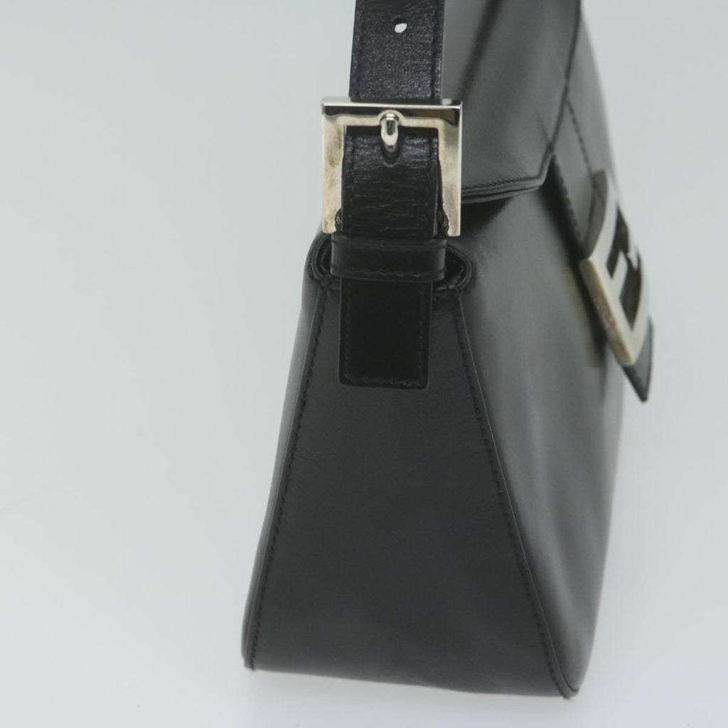 FENDI Mamma Baguette Shoulder Bag Leather Black65756