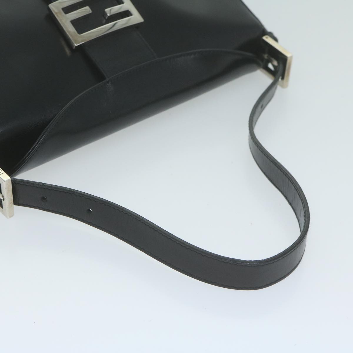 FENDI Mamma Baguette Shoulder Bag Leather Black65756