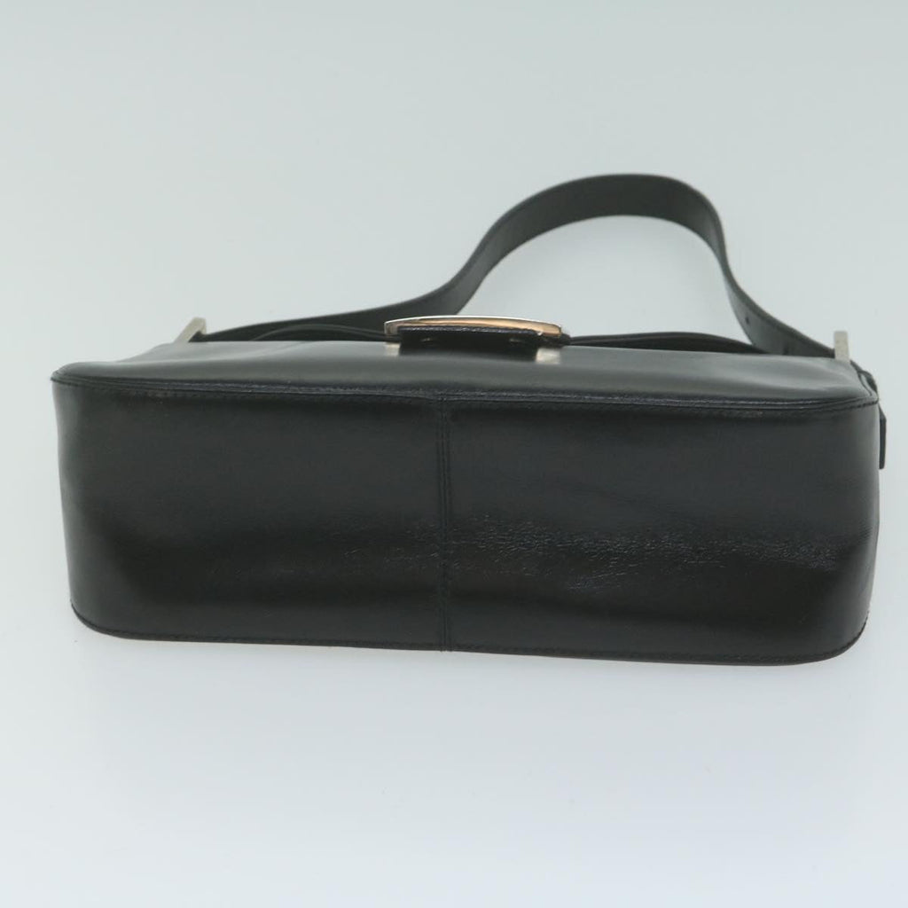 FENDI Mamma Baguette Shoulder Bag Leather Black65756