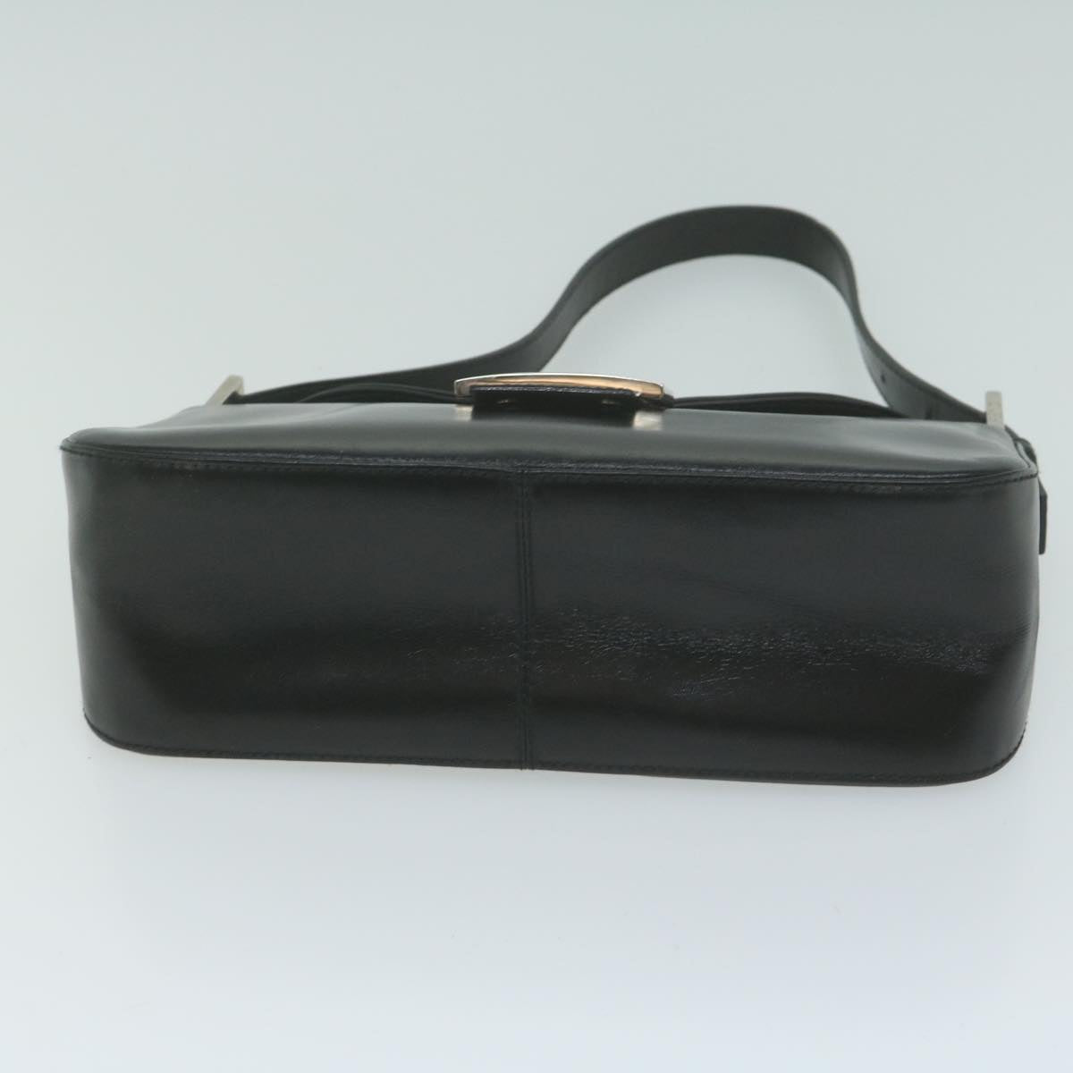 FENDI Mamma Baguette Shoulder Bag Leather Black65756