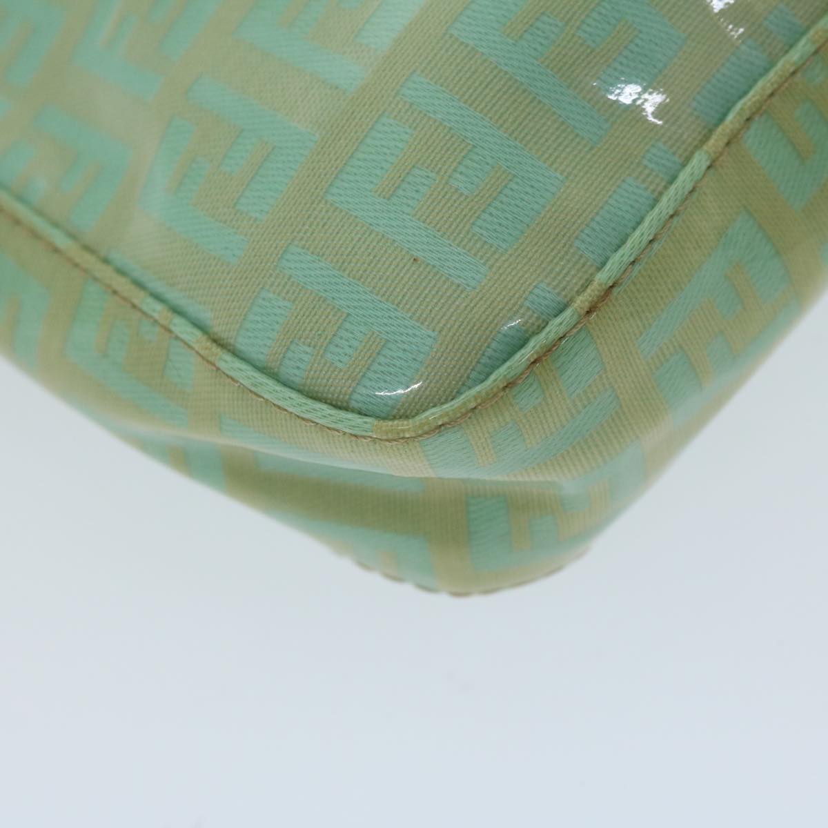 FENDI Zucchino Canvas Hand Bag Enamel Light Blue65767