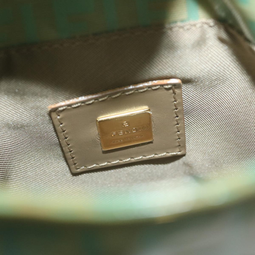 FENDI Zucchino Canvas Hand Bag Enamel Light Blue65767