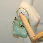 FENDI Zucchino Canvas Hand Bag Enamel Light Blue65767
