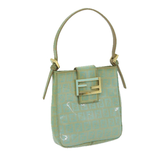 FENDI Zucchino Canvas Hand Bag Enamel Light Blue65767