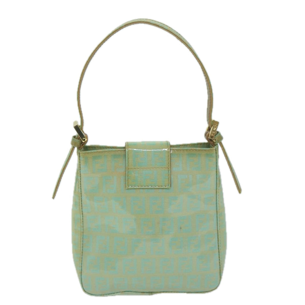 FENDI Zucchino Canvas Hand Bag Enamel Light Blue65767