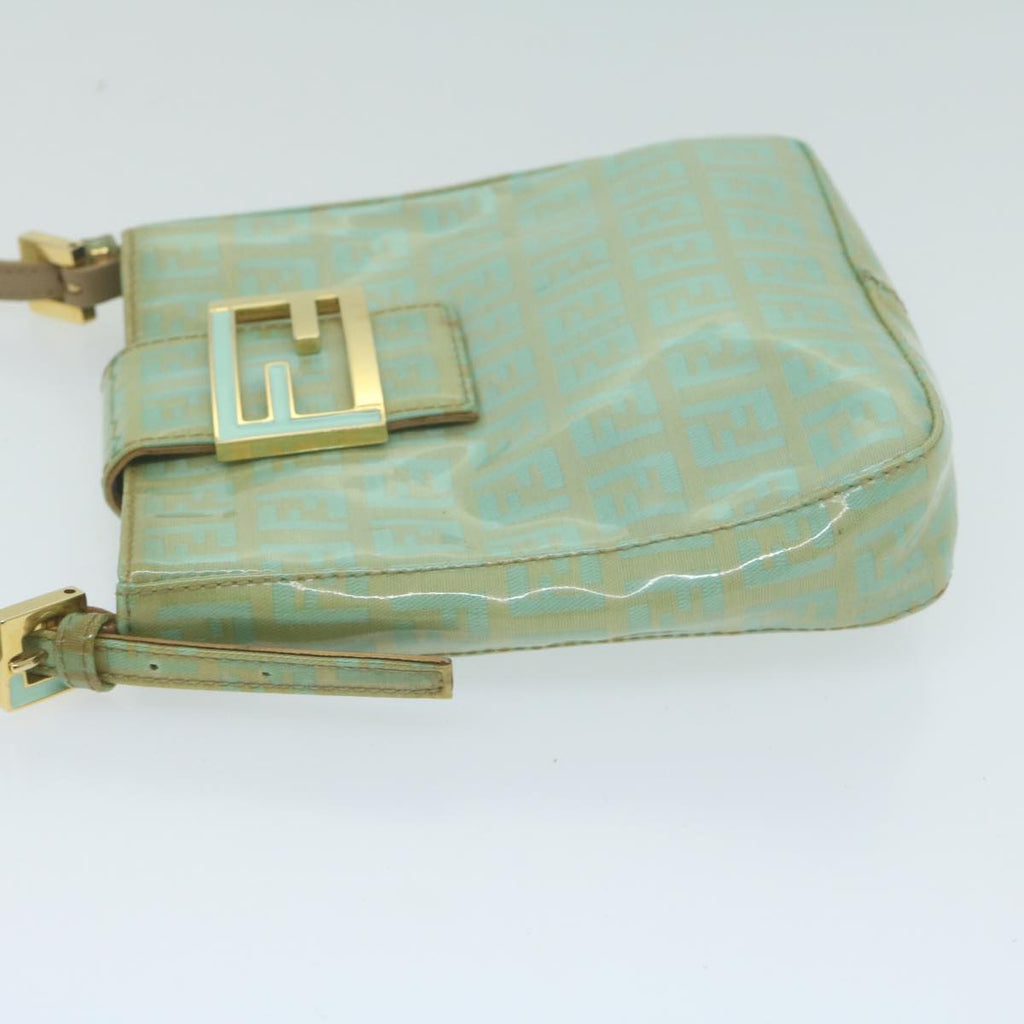 FENDI Zucchino Canvas Hand Bag Enamel Light Blue65767