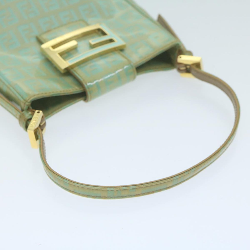 FENDI Zucchino Canvas Hand Bag Enamel Light Blue65767