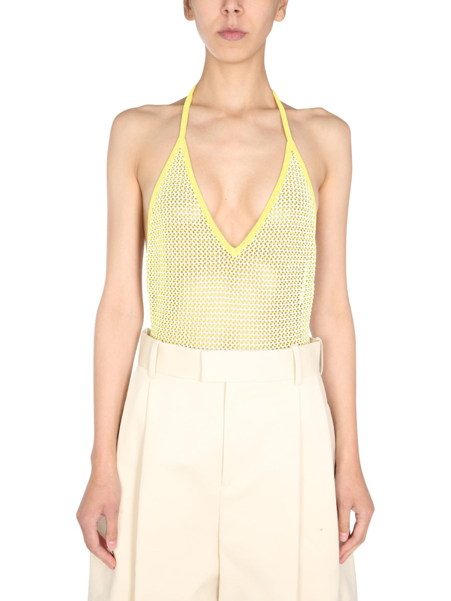 BOTTEGA VENETA V Neck Bodycon T-Shirt